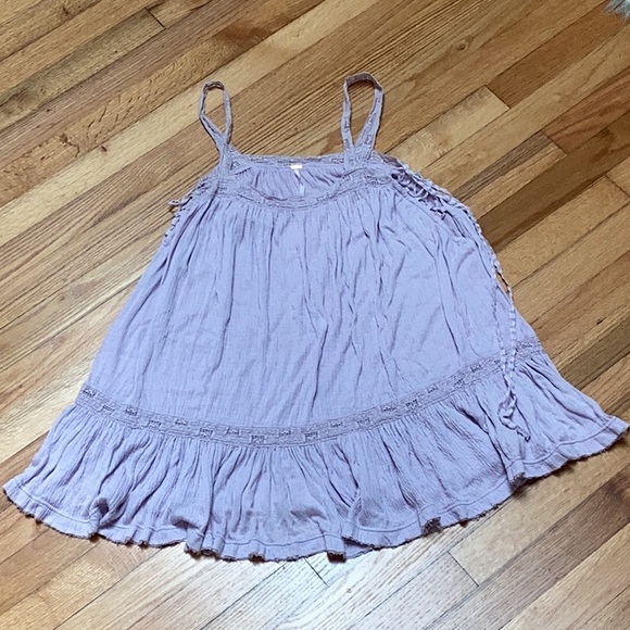 FREE PEOPLE | Sweet Thing Lace Up sides Tunic Dress in lilac | Size XS - Picture 3 of 10